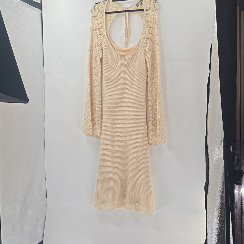 4SI3NNA Cream Knit Dress with Bell Sleeves - Picture 8 of 11